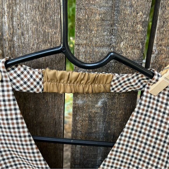 Belle Poque Wm’s Waistcoat Plaid Button Halter Vest Sz S - Picture 5 of 11